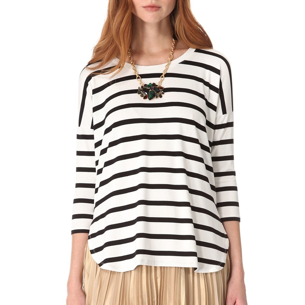 Club Monaco Renee Striped Top Size Medium
